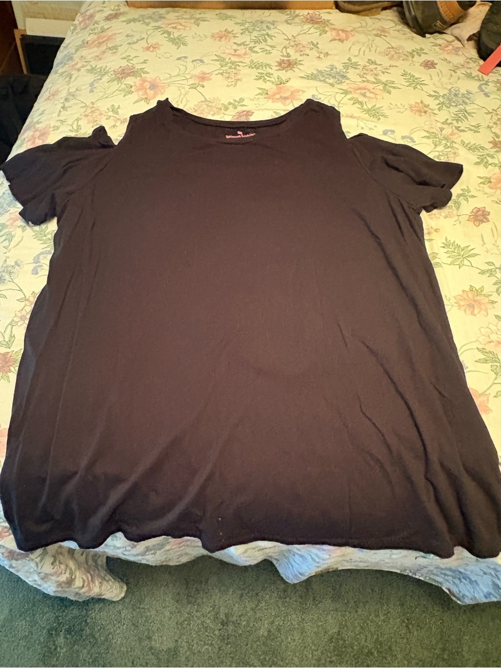 Woman Within Black Cold-Shoulder Top
